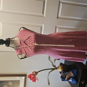 New York & Co. Sheath Sleeveless  Midi Dress, Hot Pink &White, Women's, SP.